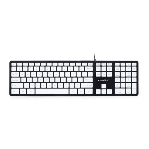 Gembird KB-MCH-02-BKW toetsenbord Kantoor USB QWERTY Engels Zwart, Wit - Image 1