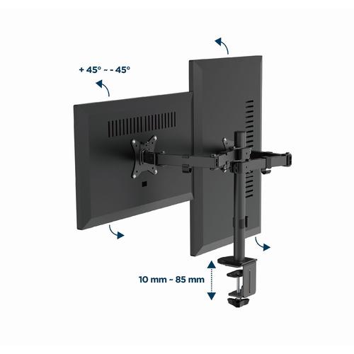 Gembird MA-D2-03 flat panel bureau steun 81,3 cm (32") Zwart - Image 4