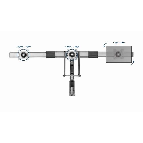 Gembird Monitorarm met gasveer voor 3 monitoren (wandmontage), space grey - Image 10