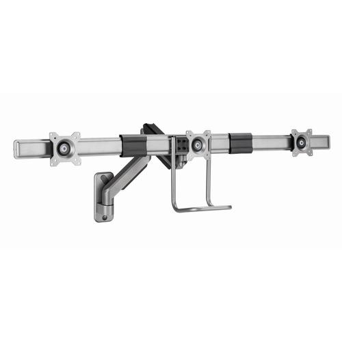 Gembird Monitorarm met gasveer voor 3 monitoren (wandmontage), space grey - Image 3