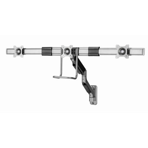 Gembird Monitorarm met gasveer voor 3 monitoren (wandmontage), space grey - Image 5