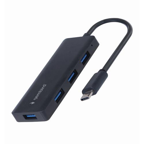 Gembird UHB-CM-U3P4-02 laptop dock & poortreplicator Bedraad USB 3.2 Gen 1 (3.1 Gen 1) Type-C Zwart - Image 1