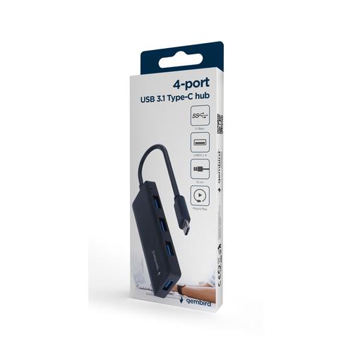 Gembird UHB-CM-U3P4-02 laptop dock & poortreplicator Bedraad USB 3.2 Gen 1 (3.1 Gen 1) Type-C Zwart - Image 3