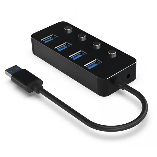 Gembird UHB-U3P4P-01 interface hub USB 3.2 Gen 1 (3.1 Gen 1) Type-A 5000 Mbit/s Zwart - Image 4