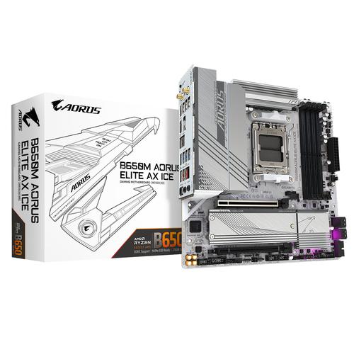 GIGABYTE B650M AORUS ELITE AX ICE moederbord AMD B650 Socket AM5 micro ATX - Image 1