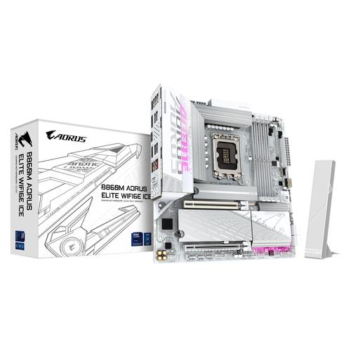GIGABYTE B860M AORUS ELITE WF6E ICE Intel B860 LGA 1851 (Socket V1) micro ATX - Image 1
