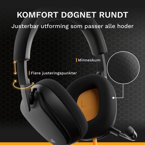 Glorious Gaming Glorious GHS Eternal - Stereo gaming headset voor pc, PS5, PS4, Xbox, Switch - Custom-tuned gekantelde drivers, verstelbare kristalheldere afneembare mic, 3,5 mm - Duurzaam dag/nacht comfort - Zwart - Image 7