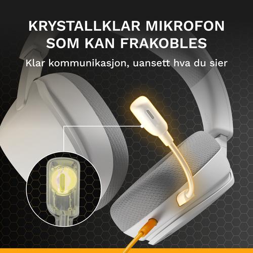 Glorious Gaming Glorious GHS Eternal - Stereo gaming headset voor pc, PS5, PS4, Xbox, Switch - Custom-tuned, gekantelde drivers, verstelbare, kristalheldere, afneembare mic, 3,5 mm - Duurzaam, dag/nacht comfort - Wit - Image 6