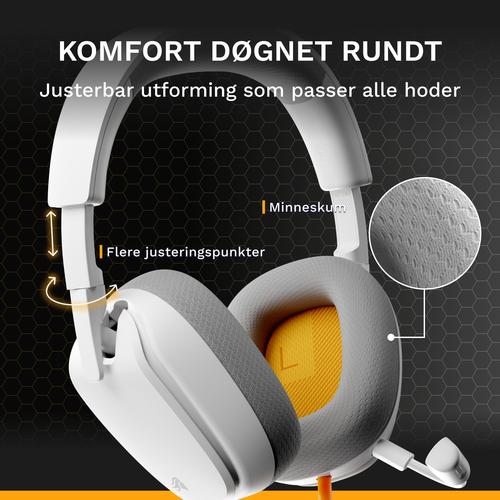 Glorious Gaming Glorious GHS Eternal - Stereo gaming headset voor pc, PS5, PS4, Xbox, Switch - Custom-tuned, gekantelde drivers, verstelbare, kristalheldere, afneembare mic, 3,5 mm - Duurzaam, dag/nacht comfort - Wit - Image 7