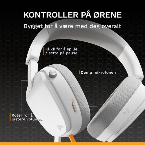 Glorious Gaming Glorious GHS Eternal - Stereo gaming headset voor pc, PS5, PS4, Xbox, Switch - Custom-tuned, gekantelde drivers, verstelbare, kristalheldere, afneembare mic, 3,5 mm - Duurzaam, dag/nacht comfort - Wit - Image 9