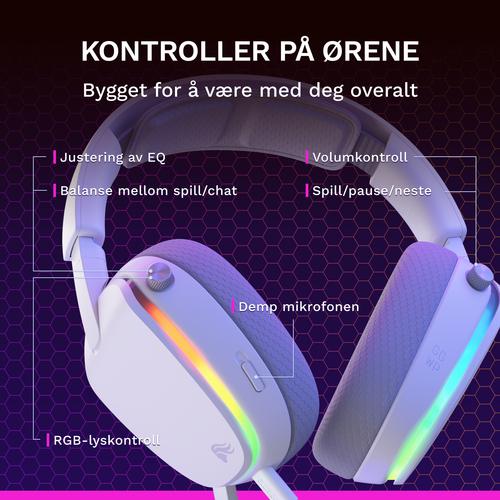 Glorious Gaming Glorious GHS Eternal RGB - Stereo RGB headset voor pc, PS5, PS4, Switch - Custom-tuned, gekantelde drivers, verstelbare, kristalheldere, afneembare mic, USB-C - Duurzaam, dag/nacht comfort - Wit - Image 9