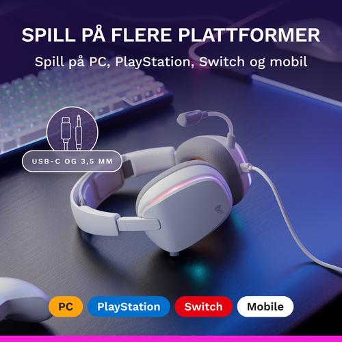 Glorious Gaming Glorious GHS Eternal RGB - Stereo RGB headset voor pc, PS5, PS4, Switch - Custom-tuned, gekantelde drivers, verstelbare, kristalheldere, afneembare mic, USB-C - Duurzaam, dag/nacht comfort - Wit - Image 10