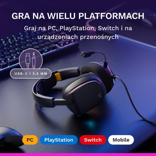 Glorious Gaming Glorious GHS Eternal RGB - Stereo RGB headset voor pc, PS5, PS4, Switch - Custom-tuned, gekantelde drivers, verstelbare, kristalheldere, afneembare mic, USB-C - Duurzaam, dag/nacht comfort - Zwart - Image 9