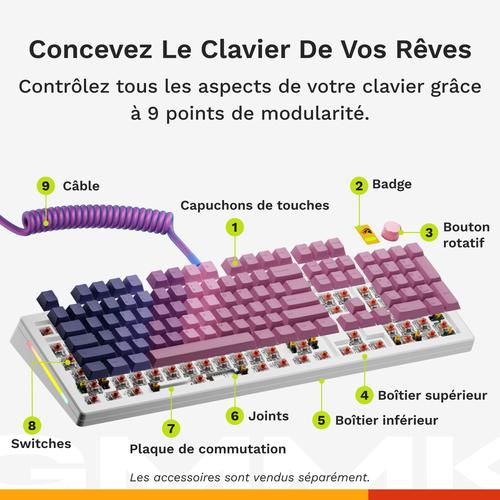 Glorious Gaming GMMK 3 HE 100% Prebuilt toetsenbord Gamen USB AZERTY Frans Wit - Image 10