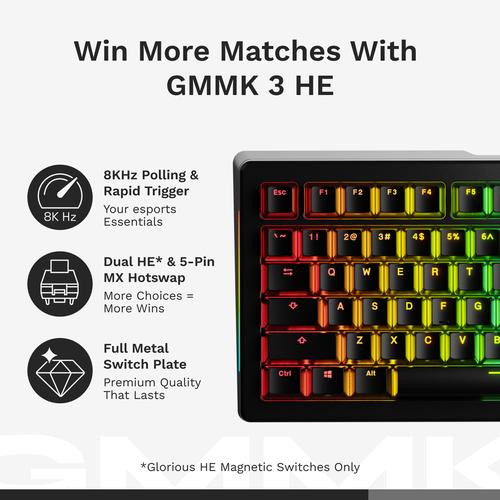 Glorious Gaming GMMK 3 HE 65% Prebuilt toetsenbord Gamen USB QWERTY Amerikaans Engels Zwart - Image 5