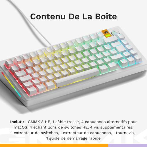 Glorious Gaming GMMK 3 HE 75% Prebuilt toetsenbord Gamen USB AZERTY Frans Wit - Image 3