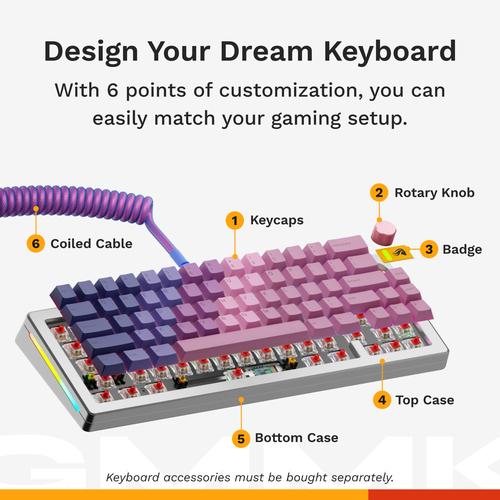 Glorious Gaming GMMK 3 PRO 65% Prebuilt toetsenbord Gamen USB QWERTY Amerikaans Engels Zilver - Image 2