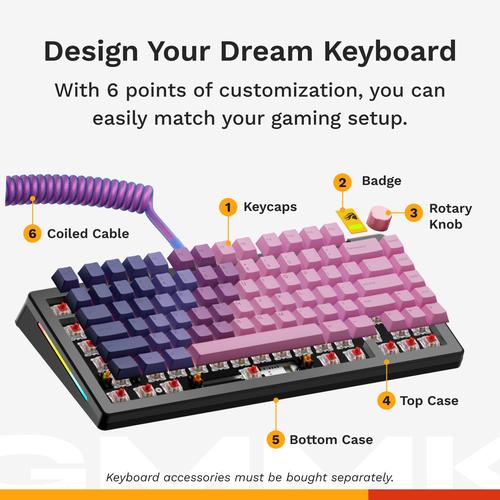 Glorious Gaming GMMK 3 PRO 75% Prebuilt toetsenbord Gamen USB AZERTY Frans Zwart - Image 3