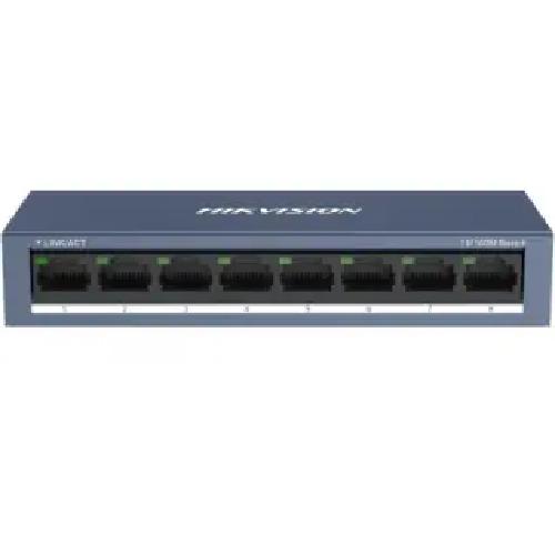 Hikvision Pro Series DS-3E0108-O netwerk-switch Unmanaged Fast Ethernet (10/100) Grijs - Image 1