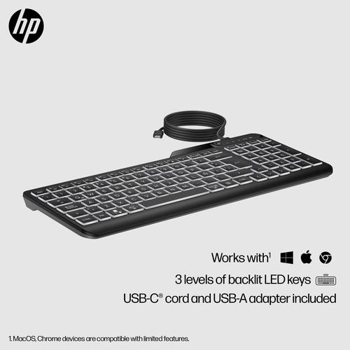 HP 405 backlit toetsenbord met kabel voor meerdere apparaten - Image 9