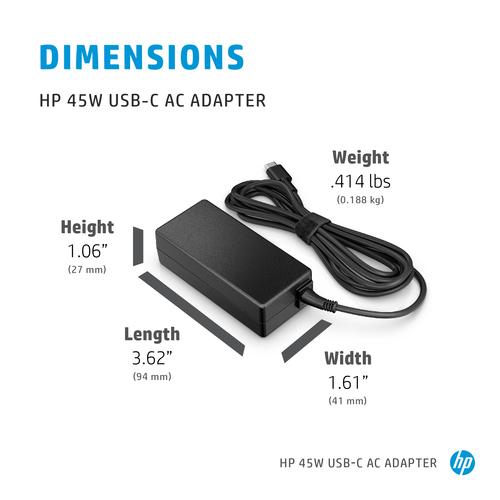 HP 45 watt AC-adapter met USB-C - Image 3