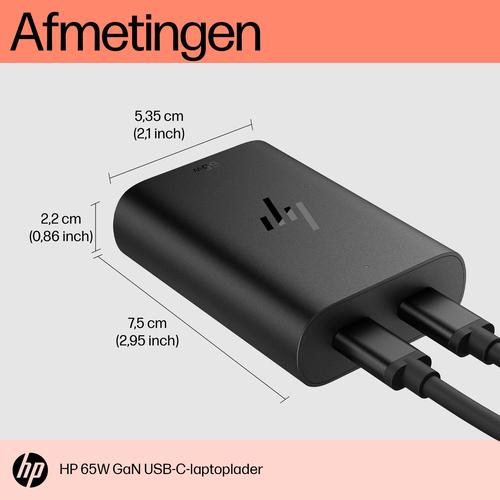 HP 65W GaN USB-C laptoplader - Image 2