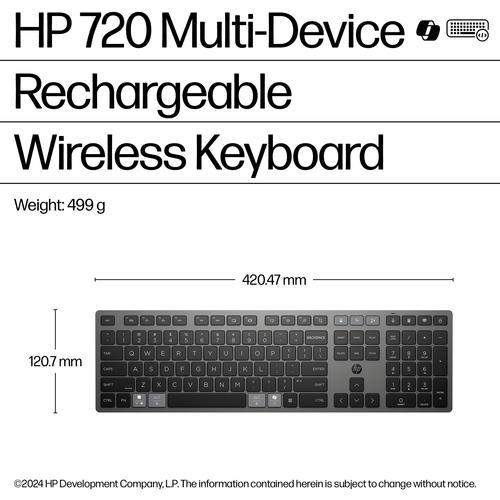 HP 720 Multi-Device Rechargeable Wireless Keyboard - Image 2