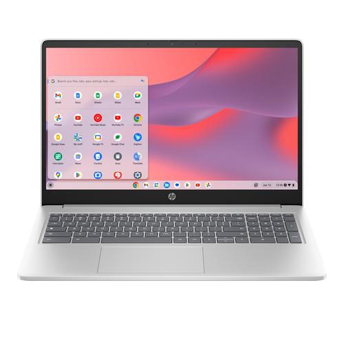 HP Chromebook 15a-nb0240nd Intel® Core™ i3 i3-N305 39,6 cm (15.6") Full HD 8 GB LPDDR5-SDRAM 128 GB UFS Wi-Fi 6E (802.11ax) ChromeOS Zilver - Image 1