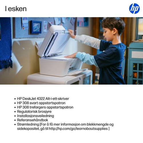 HP DeskJet 4322 Draadloos All-in-One Kleur Printer - Image 8