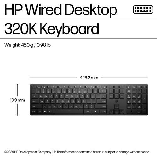 HP Desktop 320K toetsenbord met kabel - Image 3