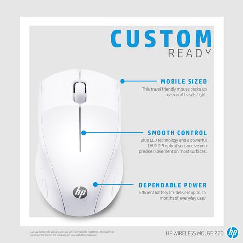 HP draadloze muis 220 (sneeuwwit) - Image 2