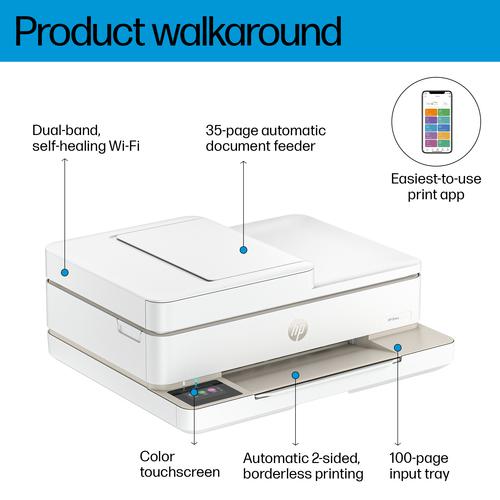 HP ENVY 6530e Draadloos All-in-One Kleur Printer, Instant Ink; Foto's printen - Image 10