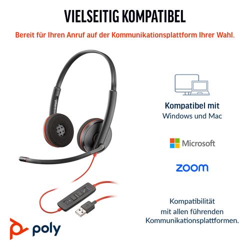 HP Poly Blackwire 3220 stereo USB-C-headset + USB-C/A-adapter (bulk) - Image 8