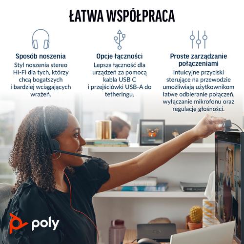 HP Poly Blackwire 3220 stereo USB-C-headset + USB-C/A-adapter (bulk) - Image 10