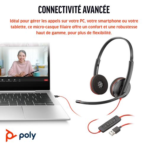 HP Poly Blackwire 3220 Stereo USB-C Headset + USB-C/A adapter - Image 4