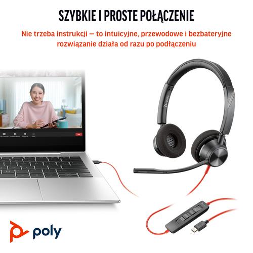 HP Poly Blackwire 3320 Stereo Microsoft Teams Certified USB-C Headset + USB-C/A adapter - Image 10
