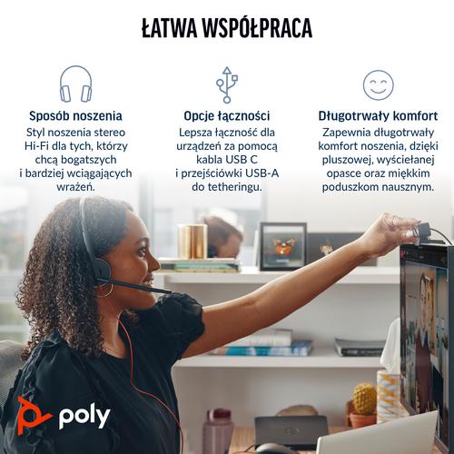 HP Poly Blackwire 3320 Stereo Microsoft Teams Certified USB-C Headset + USB-C/A adapter - Image 7