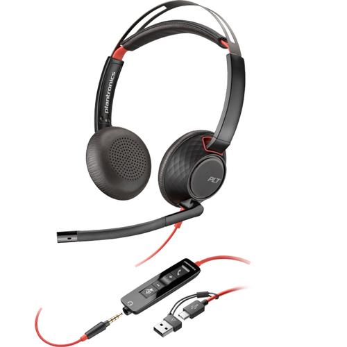 HP Poly Blackwire 5220 Stereo USB-C Headset + 3,5 mm plug + USB-C/A adapter - Image 1