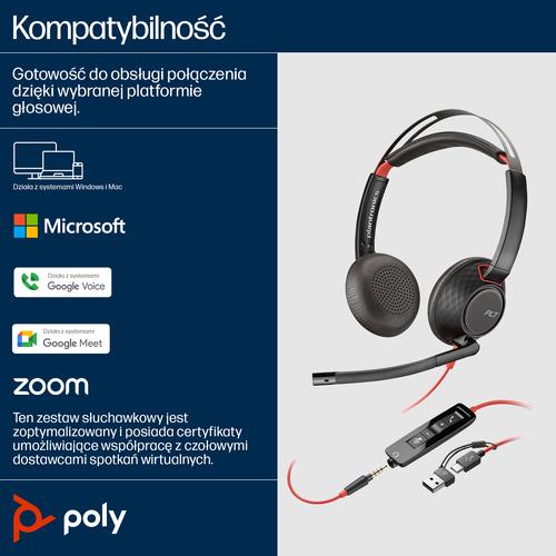 HP Poly Blackwire 5220 Stereo USB-C Headset + 3,5 mm plug + USB-C/A adapter - Image 7