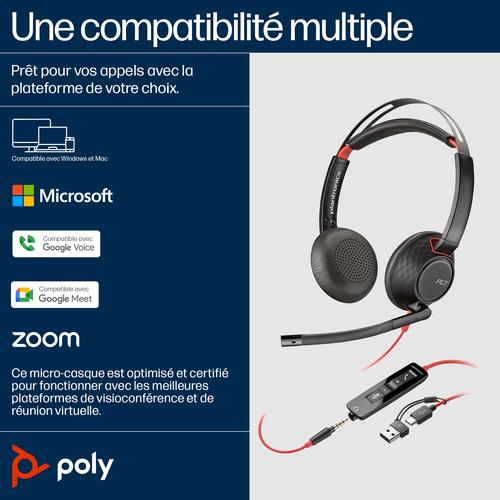 HP Poly Blackwire 5220 stereo USB-C-headset + 3,5 mm stekker + USB-C/A-adapter (bulk) - Image 7