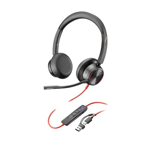 HP Poly Blackwire 8225 Stereo Microsoft Teams Certified USB-C Headset + USB-C/A adapter - Image 1