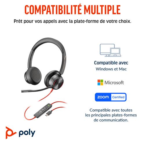 HP Poly Blackwire 8225 Stereo Microsoft Teams Certified USB-C Headset + USB-C/A adapter - Image 10