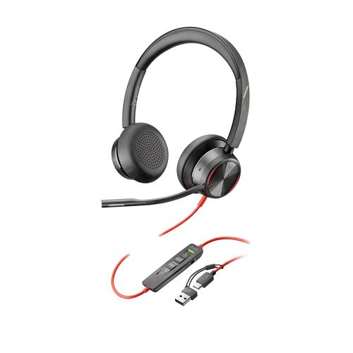 HP Poly Blackwire 8225 Stereo USB-C Headset + USB-C/A adapter - Image 1