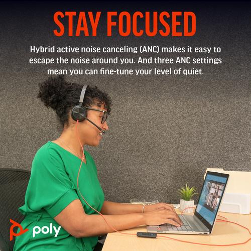 HP Poly Blackwire 8225 Stereo USB-C Headset + USB-C/A adapter - Image 5