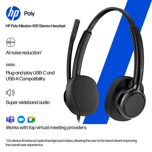 HP Poly Mission 415 Monaural USB Wired Headset - Image 5