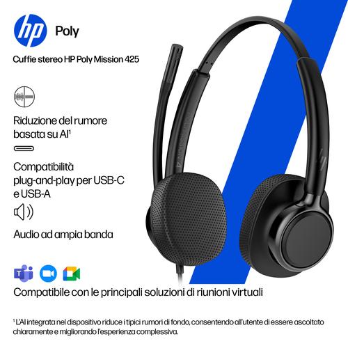 HP Poly Mission 425 Stereo USB Wired Headset - Image 5