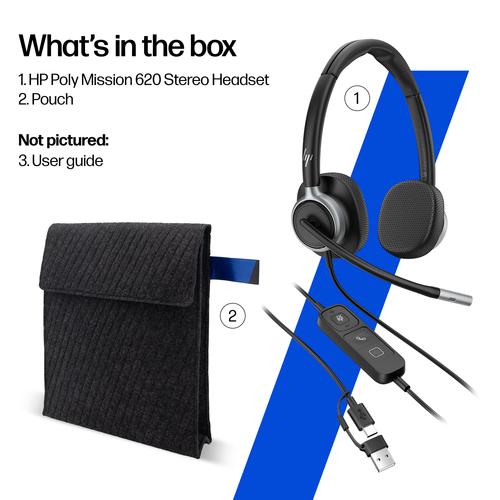 HP Poly Mission 615 Monaural USB Wired Headset - Image 8