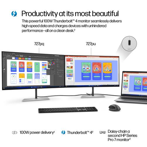 HP Serie 7 Pro 27 inch QHD Thunderbolt 4 monitor - 727pu - Image 2