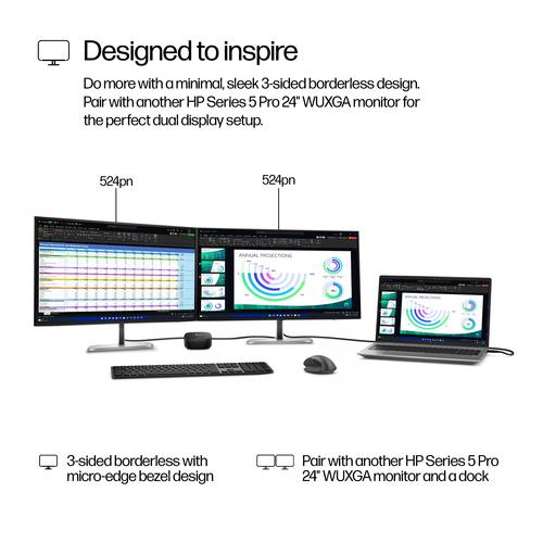 HP Series 5 Pro 24 inch WUXGA-monitor - 524pn - Image 6