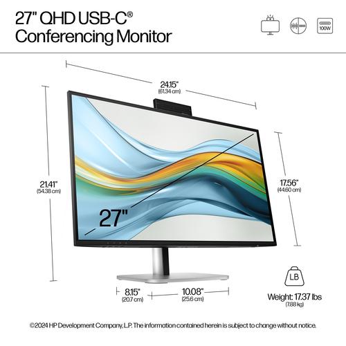 HP Series 5 Pro Serie 5 Pro 27 inch QHD USB-C Conferencing Monitor - 527pm - Image 3